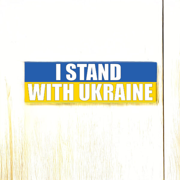 I Stand With Ukraine Bumper Sticker or Magnet