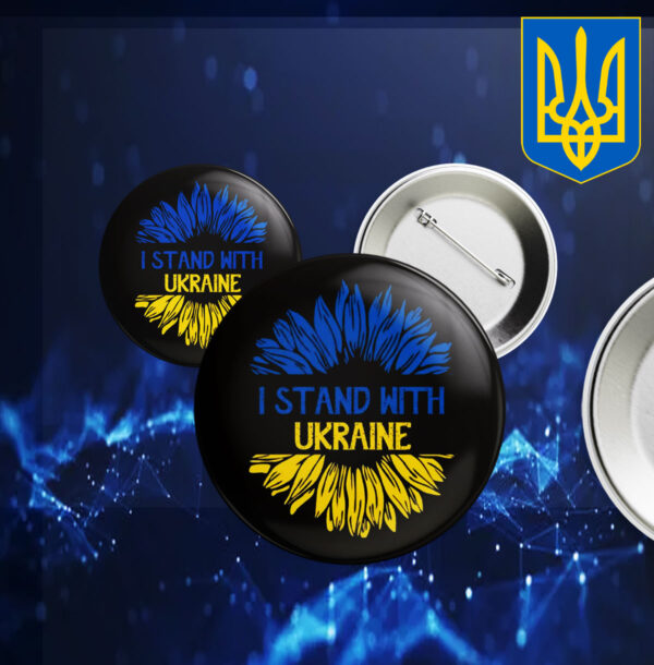 I Stand With Ukraine Button Anti Trump