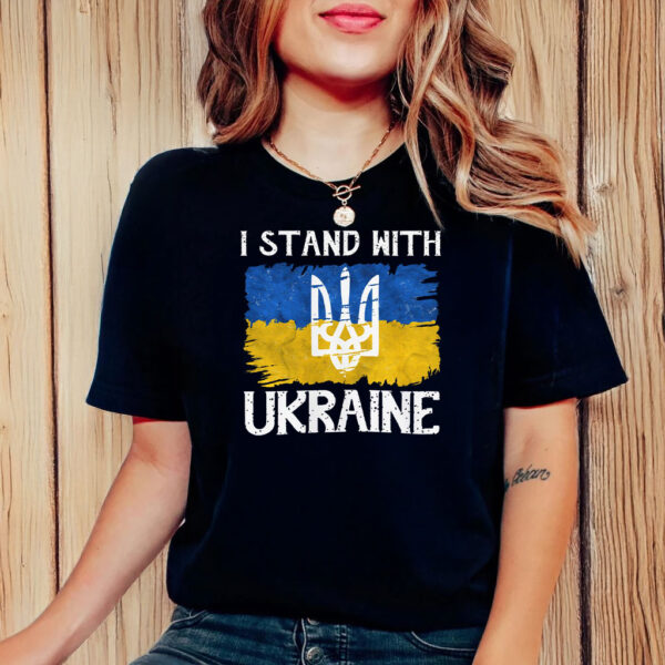 I Stand with Ukraine Blue and Yellow T-Shirt