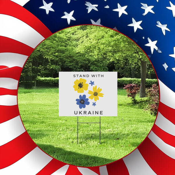 Offcial Stand With Ukraine Yard Lawn Sign