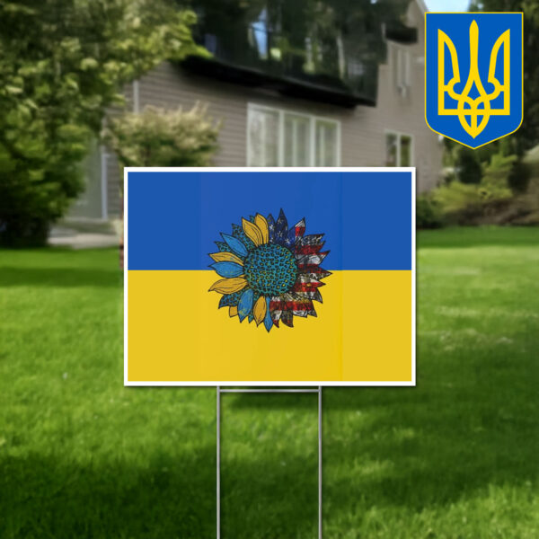 Official Peace For Ukraine Sunflower Yard Sign