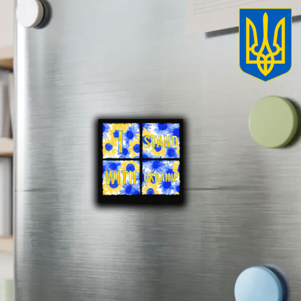 Stand With Ukraine Blue Yellow Sunflower Sticker