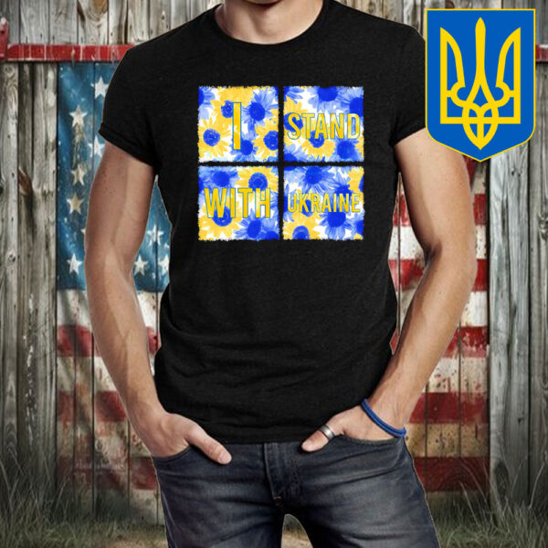 Stand With Ukraine Blue Yellow Sunflower T-Shirt