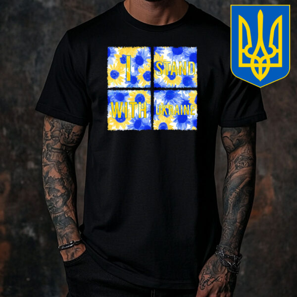 Stand With Ukraine Blue Yellow Sunflower T-Shirt